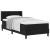 Pat cu arcuri cu headboard Manual Negru 200 x 90 cm țesătură GartenMobel Dekor
