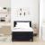 Pat cu arcuri cu headboard Manual Negru 200 x 90 cm țesătură GartenMobel Dekor