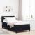 Pat cu arcuri cu headboard Manual Negru 200 x 90 cm țesătură GartenMobel Dekor