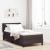Pat cu arcuri cu headboard Maro închis 200 x 90 cm țesătură GartenMobel Dekor