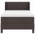 Pat cu arcuri cu headboard Maro închis 200 x 90 cm țesătură GartenMobel Dekor