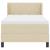 Pat cu arcuri cu headboard Manual Crem 200 x 90 cm țesătură GartenMobel Dekor
