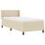 Pat cu arcuri cu headboard Manual Crem 200 x 90 cm țesătură GartenMobel Dekor