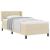 Pat cu arcuri cu headboard Manual Crem 200 x 90 cm țesătură GartenMobel Dekor