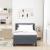 Pat cu arcuri cu headboard Gri închis 200 x 90 cm Catifea GartenMobel Dekor