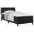 Pat cu arcuri cu headboard Manual Negru 200 x 90 cm Catifea GartenMobel Dekor