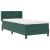 Pat cu arcuri cu headboard Verde închis 200 x 90 cm Catifea GartenMobel Dekor