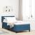 Pat cu arcuri cu headboard Albastru închis 200 x 90 cm Catifea GartenMobel Dekor
