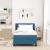 Pat cu arcuri cu headboard Albastru închis 200 x 90 cm Catifea GartenMobel Dekor