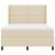 Pat cu arcuri cu saltea cu headboard Crem 190 x 140 cm țesătură GartenMobel Dekor