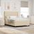 Pat cu arcuri cu saltea cu headboard Crem 190 x 140 cm țesătură GartenMobel Dekor