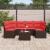 Set de canapea 7 pcs Maro și roșu poliratan GartenMobel Dekor