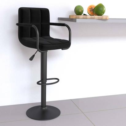 Scaun de bar, negru, material textil GartenMobel Dekor