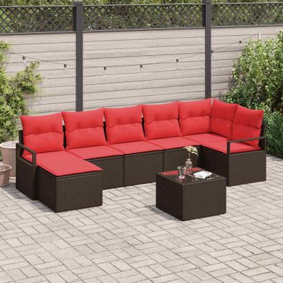 Set de canapea 8 pcs Maro poliratan GartenMobel Dekor