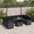 Set de canapele pentru grădină cu pernă 10 pcs Negru poliratan GartenMobel Dekor