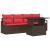Set de canapele pentru grădină 5 pcs Maro și roșu poliratan GartenMobel Dekor