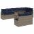 Set de canapele pentru grădină 9 pcs Gri și albastru marin GartenMobel Dekor