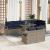 Set de canapele pentru grădină 9 pcs Gri și albastru marin GartenMobel Dekor