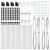 Set 26 stalpi de gard din otel galvanizat gri, 3,2x3,2x80 cm