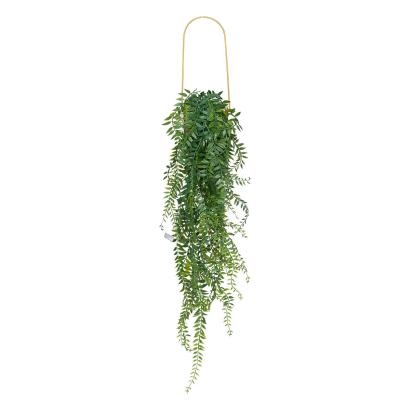 Planta artificiala suspendata Atmosphera cu ghiveci ceramic auriu, 105 cm
