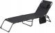 Sezlong pliabil negru 190x58 cm cu spatar reglabil, perna si buzunar