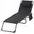 Sezlong pliabil negru 190x58 cm cu spatar reglabil, perna si buzunar