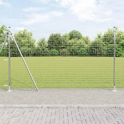 Set 52 stalpi de gard din otel galvanizat gri, 3,2x3,2x160 cm