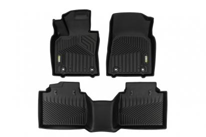 Mochete din cauciuc și covor 2 în 1 potrivite pentru Lexus ES după 2018, set de 3 piese, culoare neagră din seria Frogum 5D Race Rock Performance AutoTuning