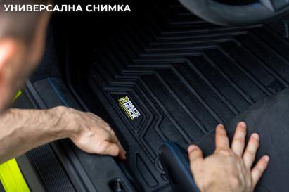 Mochete din cauciuc și covor 2 în 1 potrivite pentru Toyota Highlander după 2019, set de 4 piese, culoare neagră din seria Frogum 5D Race Rock Performance AutoTuning