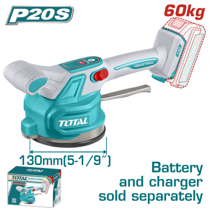 Vibrator cu ventuză pentru plăci ceramice TOTAL 20V, 60 kg