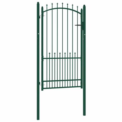 Poartă de gard, Verde 100 x 175 cm Oțel vopsit în pulbere GartenMobel Dekor