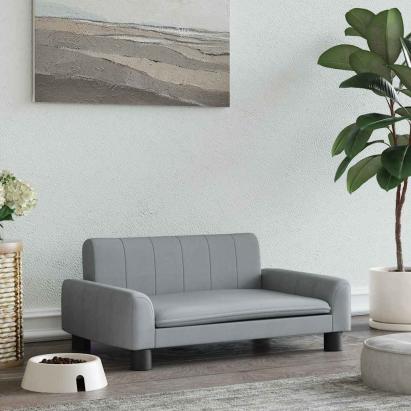 Pat de câini, gri deschis, 70x45x30 cm, material textil GartenMobel Dekor