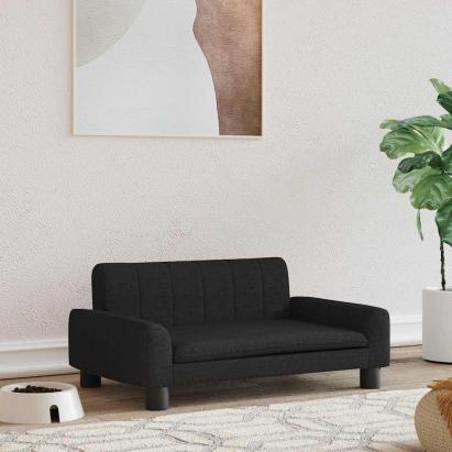 Pat de câini, negru, 70x45x30 cm, textil GartenMobel Dekor