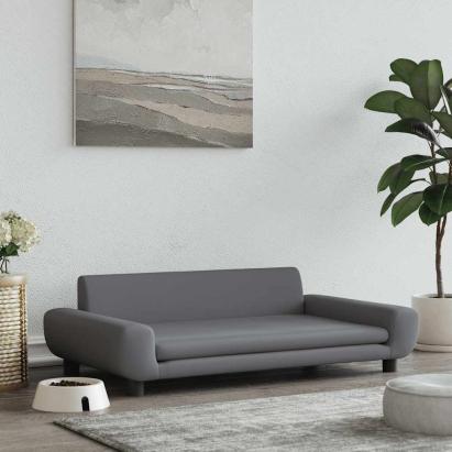 Pat de câini, gri închis, 100x54x33 cm, catifea GartenMobel Dekor