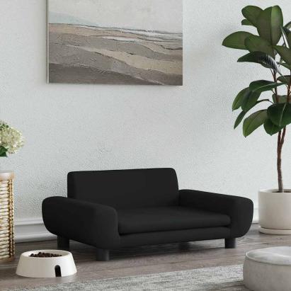 Pat de câini, negru, 70x45x33 cm, catifea GartenMobel Dekor