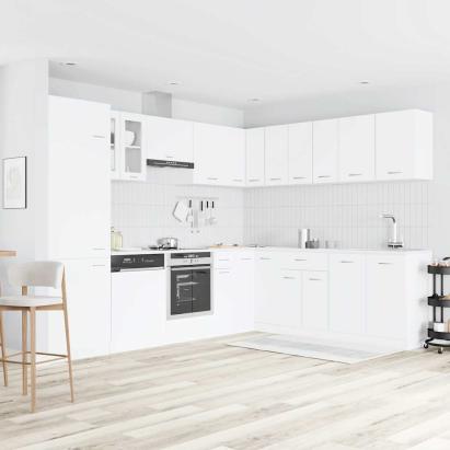 Set dulapuri de bucătărie, Lyon, 14 piese, alb, PAL GartenMobel Dekor