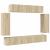 Set de dulapuri TV, 6 piese, stejar sonoma, lemn prelucrat GartenMobel Dekor
