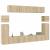 Set dulap TV, 8 piese, stejar sonoma, lemn prelucrat GartenMobel Dekor