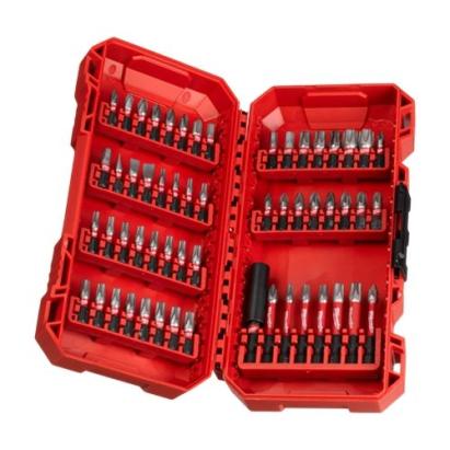 Trusă profesională Milwaukee Shockwave cu 55 biți și suport magnetic 60 mm