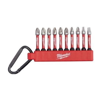Set 10 biți impact Milwaukee SHOCKWAVE 50 mm, PH2 PZ2 TX20 TX25