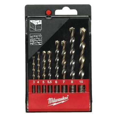 Set 8 burghie pentru beton Milwaukee 3-10 mm, tija cilindrica