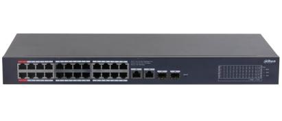 Switch PoE Dahua cu 28 porturi, 24 PoE, 2 SFP, 375W, cloud, CS4228-24GT-375