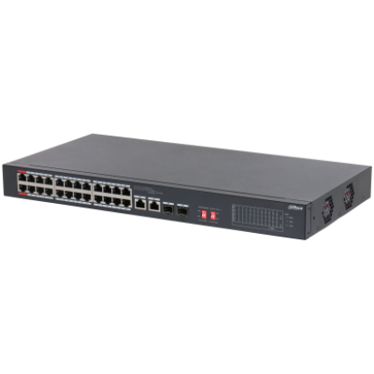 Switch PoE Dahua 24 porturi cu uplink Gigabit, 240W, S3226-24ET-240