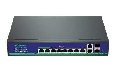 Switch PoE Gigabit BestNPS cu 8 porturi PoE, 2 uplink, 2 SFP, 120W