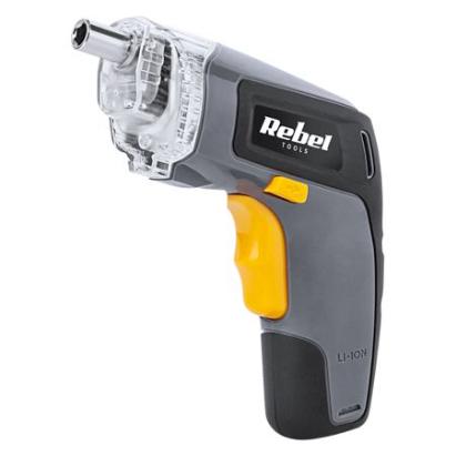Șurubelniță cu acumulator 3.6V 1.3Ah Rebel RB-1001, 27 accesorii