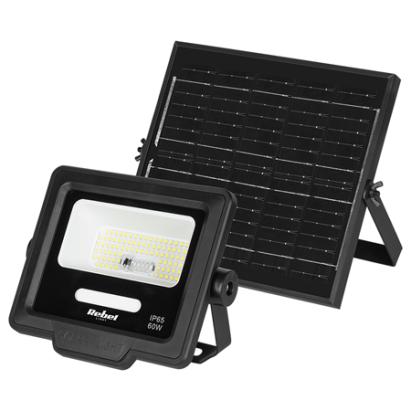 Reflector LED solar 60W IP65 cu telecomanda si panou solar Rebel