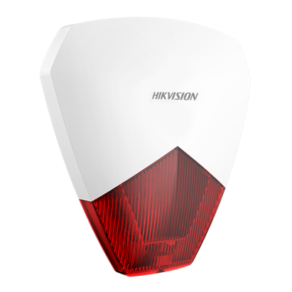 Sirena exterioara cablata Hikvision AX PRO cu flash LED rosu, IP54
