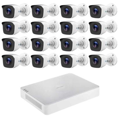 Sistem supraveghere HiLook cu 16 camere 2MP, DVR 16 canale si IR 20m