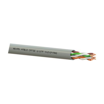 Cablu U/UTP Cat 5e din cupru, 4x2x24 AWG, 305 m, Mekas Kablo