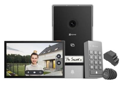 Kit videointerfon EZVIZ CS-TP7 2K Wi-Fi cu monitor 7 inch, RFID si aplicatie